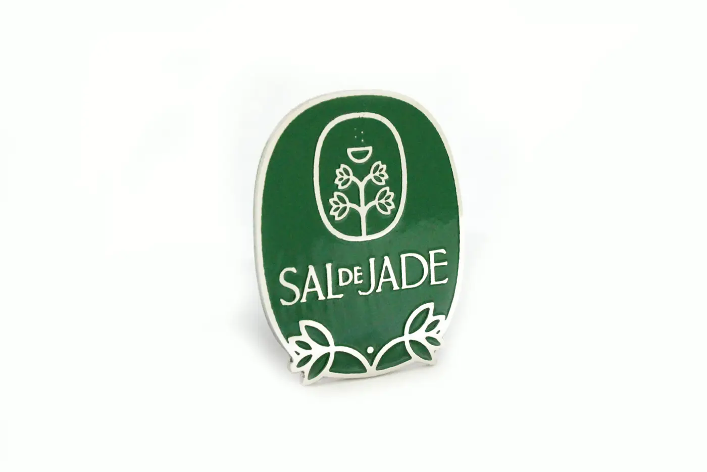 Pines metálicos personalizados para Sal de Jade