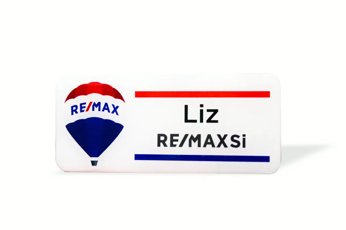 Gafete premium acabado blanco para RE/MAX
