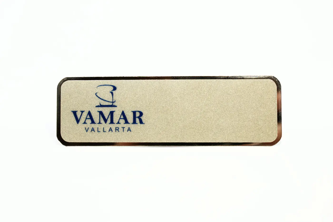 Gafete especiale acabado dorado para Vamar
