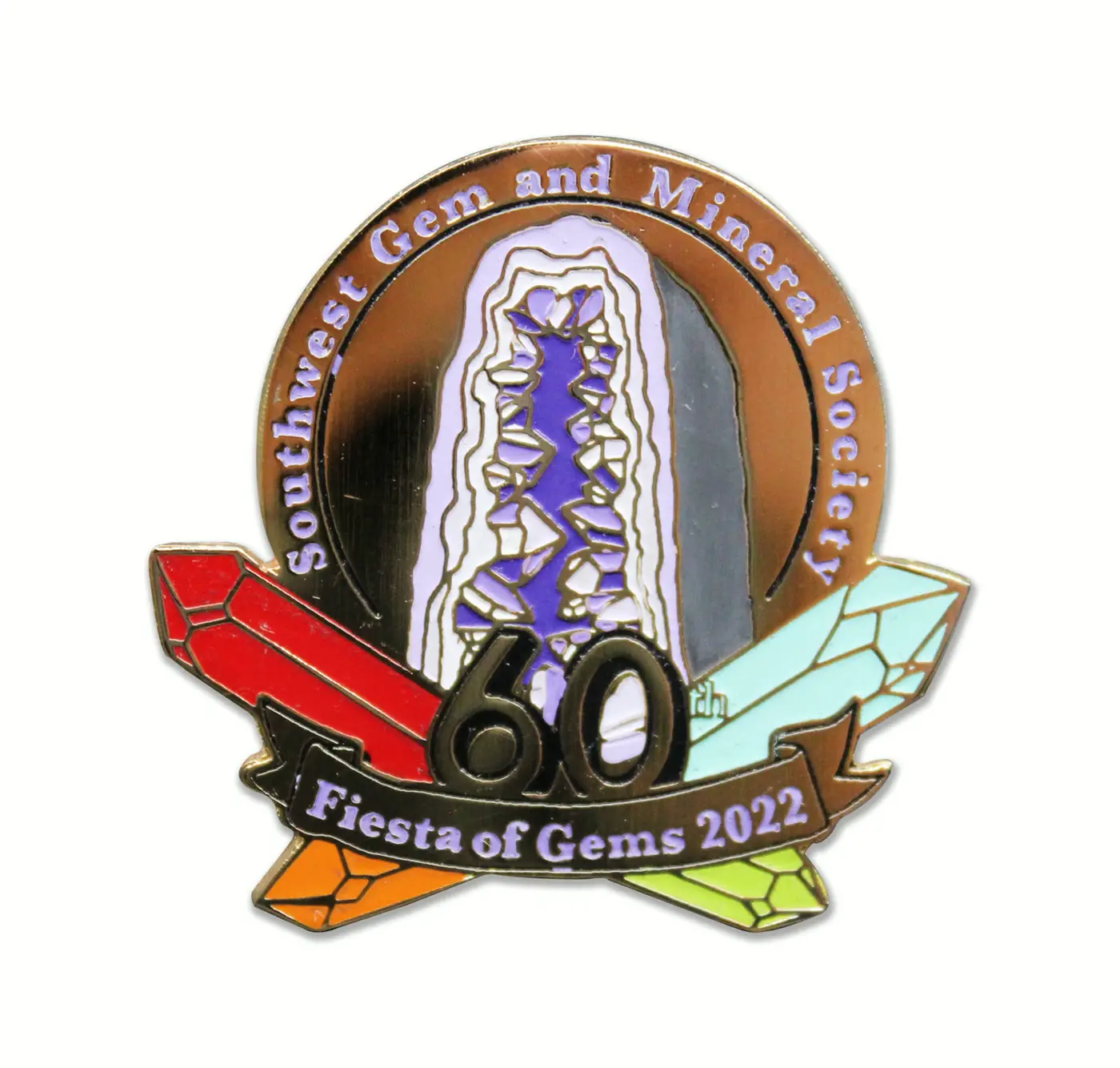 Pines metálicos personalizados para Fiesta of Gems