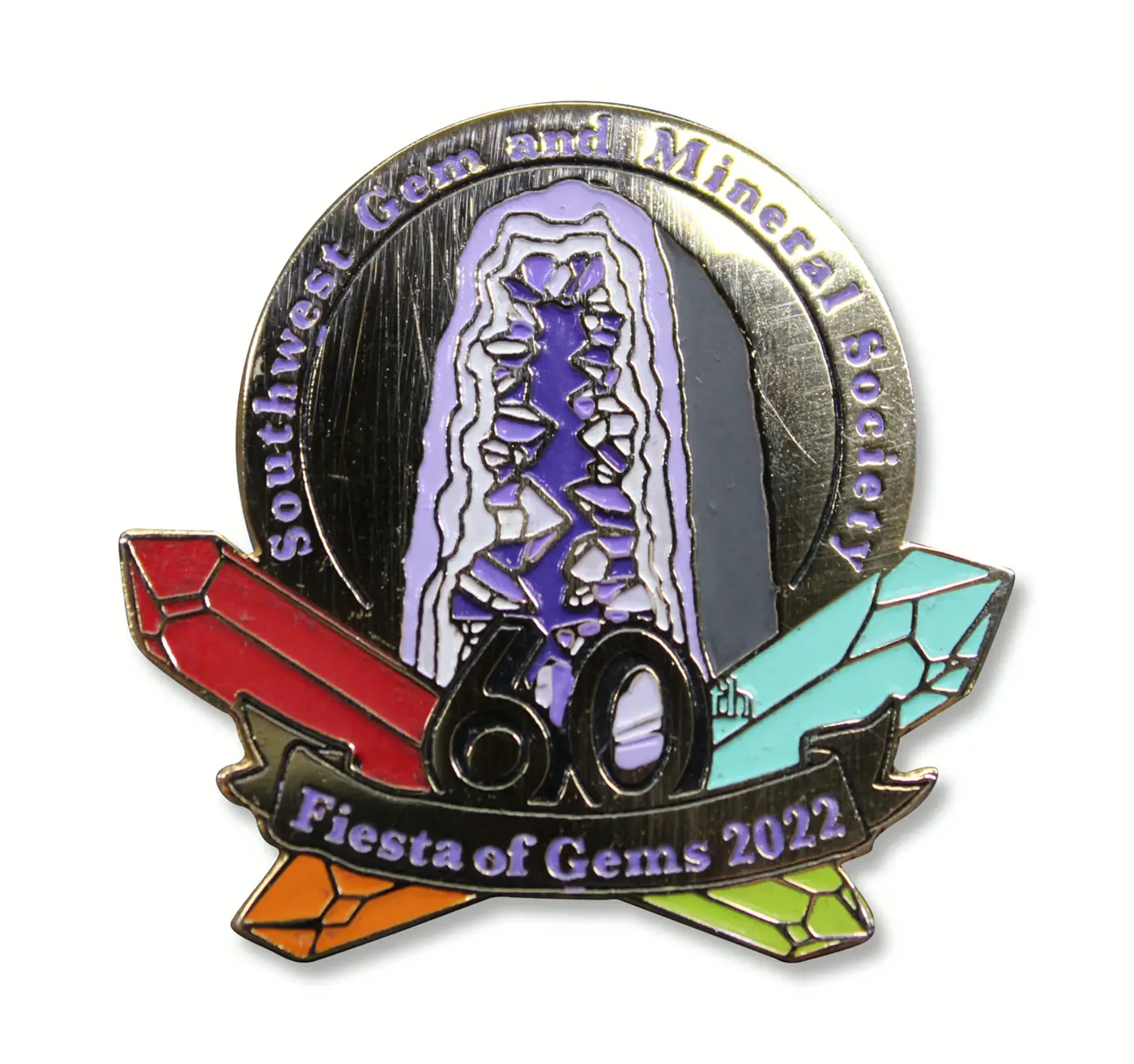 Pines metálicos personalizados para Fiesta of Gems