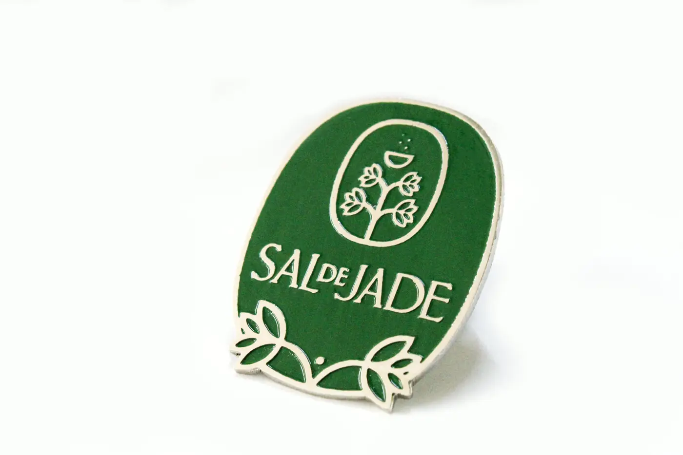 Pines metálicos personalizados para Sal de Jade