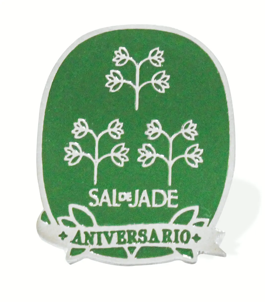 Pines metálicos personalizados para Sal de Jade